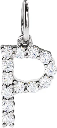 Diamond2Deal 14k Gold 1/5ct Lab-Grown Diamond Initial P Pendant