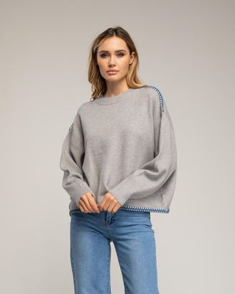 Tantra Oversized gebreide trui met stikseldetails aan de zoom en op de schouders