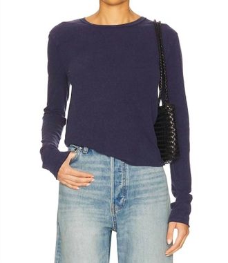 Free People Nova Long Sleeve Tee In Dark Blue
