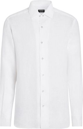 Ermenegildo Zegna long-sleeve linen shirt - men - Linen/Flax - L - White