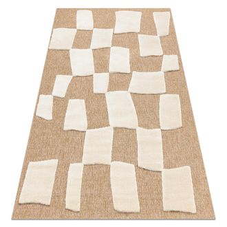 RugsX Rugsx - Spark 0710a Alfombra Beige / Crema - Geom&eacute;trico, Sisal, Estructural Beige 120x170 Cm
