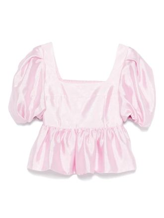 Stine Goya puff-sleeve peplum top - Pink