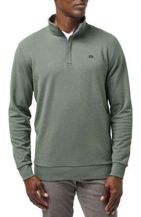 Travis Mathew Cloud 2.0 Quarter Zip Pullover in Dark Olive at Nordstrom, Size Xxx-Large