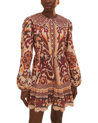 Farm Rio Farm Rio Toucans Scarf Cream Mini Dress