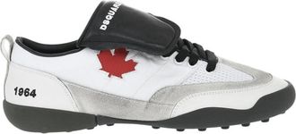 Dsquared2 White Logo Vintage-Effect Sneakers