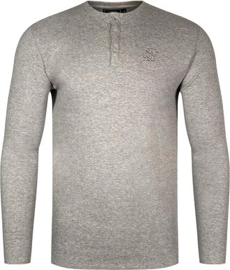 Siksilk T-Shirt SIKSILK Siksilk T-Shirt Henley T-Shirt, Herren, Gr. XL, grau, Obermaterial: 95% Baumwolle CO. 5% Elasthan EL., Shirts T-Shirt