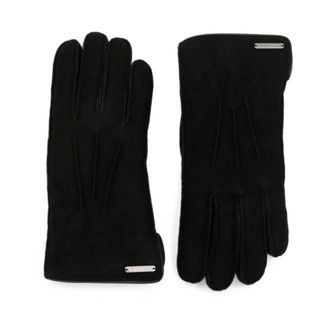 Corneliani Handschoenen met logoplaatje - Heren - Accessoires - Zwart - Maat: 9 IN Su&egrave;de