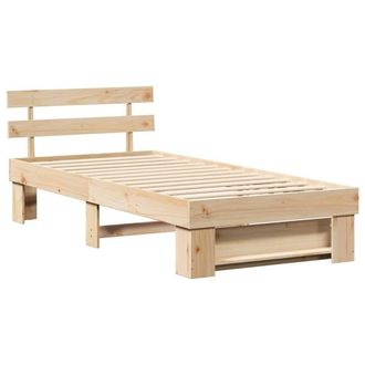 Berkfield Home with Headboard Brown 90 x 190 cm Solid pine wood in Light Brown