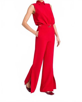 Twin-Set The Rosso Icon Shirt-Style Jumpsuit In Red