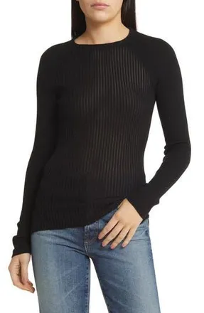 Rag & Bone Dorit Rib Merino Wool Blend Sweater in Black at Nordstrom Rack, Size Xx-Small