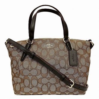 Coach Signature Canvas Leather Shoulder Bag