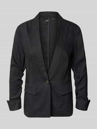 Marc Cain Blazer aus Leinen-Mix mit Reverskragen in Black, Gr&ouml;&szlig;e 34