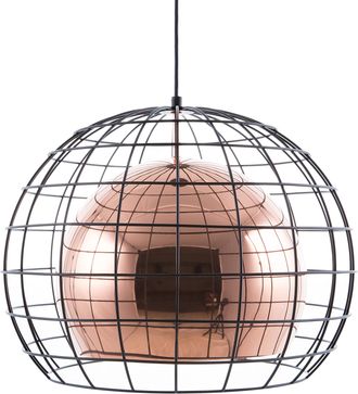 Beliani L&aacute;mpara De Techo Cobriza De Metal 128 Cm Pantalla Estilo Industrial Liri