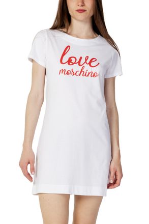 Love Moschino Womens Short Sleeve Tshirt Dress - White Cotton - Size EU 40 (Womens)