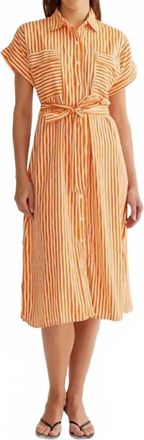 Compa&ntilde;&iacute;afant&aacute;stica Stripe Shirt Dress In Orange