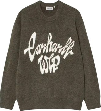 Carhartt Work in Progress Chedda Sweater - Heren - Ronde hals truien - Groen - S - Wol - Truien & Vesten