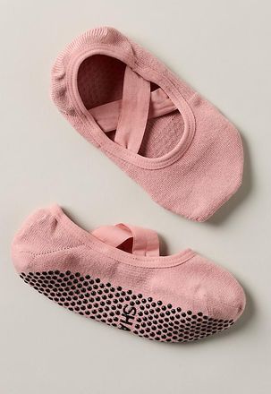 Shashi Cross Strap No Show Grip Socks