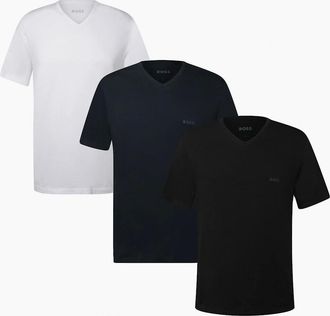 HUGO BOSS Mens 3 Pack of V-Neck T-Shirts - Multi - Size: 44