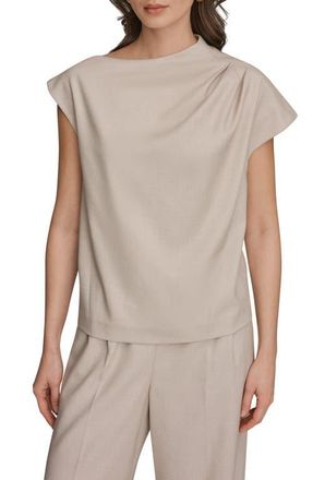 DKNY Drape Pleated Top in Tuscan Grey at Nordstrom, Size X-Large