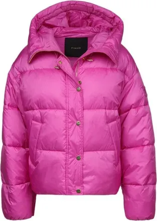 Pinko Pinko, Jassen, Dames, Paars, S, Polyester, Impasto Imbottito Jas