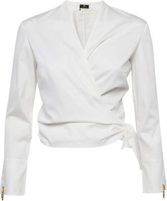 Elisabetta Franchi Katoenen wikkelblouse - Wit