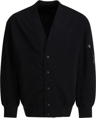 Comme Des Gar&ccedil;ons Snap Front V-Neck Cardigan - Heren - Vesten - Zwart - M - Truien & Vesten