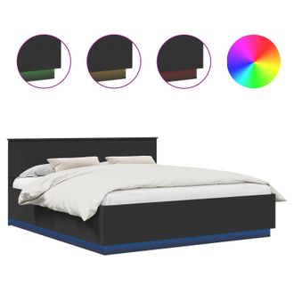 vidaXL Estructura De Cama Negro 200 X 200 Cm Madera De Ingenier&iacute;a Vidaxl