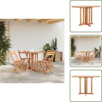 vidaXL The Living Store Tavolo Pieghevole a Farfalla 120x70x75 cm in Massello di Teak - Tavolo da giardino