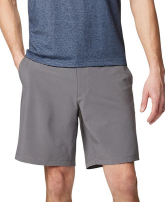 Columbia Mens Columbia Carter Crest Shorts City Gray Stretch Flat Front Bermuda FTS1386