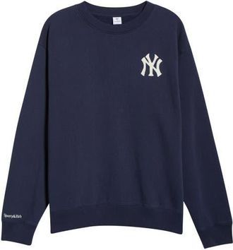 Sporty & Rich Gender Inclusive Heritage Yankees Serif Fleece Sweatshirt in Dark Navy at Nordstrom, Size X-Large