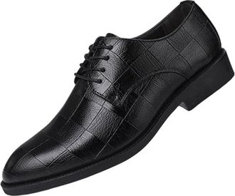 Generic Mens Pointed Toe Lace Up Dress Shoes Business Formal and Casual Wedding Shoes British Korean Style Fashion Footwear for Young Men(Black,10.5)