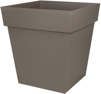 Eda Eda - Maceta Cuadrada Toscana - 50 Cm - 87 L - Taupe