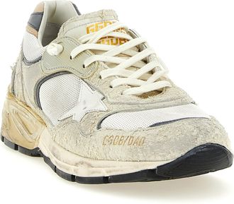 Golden Goose Mens White Leather Athletic Sneakers