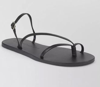 Maneb&igrave; leather slide sandals open toe flat