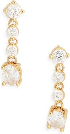 Nordstrom Rack Cubic Zirconia Drop Earrings in Clear- Gold at Nordstrom Rack