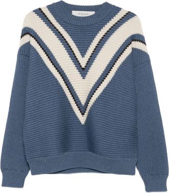 Golden Goose Jacquard Wool Sweater With Cream-Colored Pattern Clothing