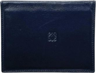 Loewe Pre-owned Card case - Dames - Vintage Accessoires - Blauw - ONE Size - Leer - Vintage