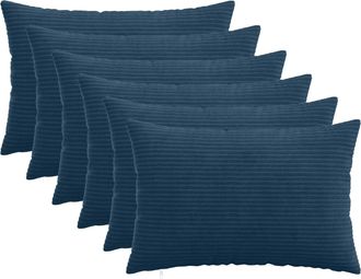 vidaXL Funda De Almohada 6 Pcs Heerlen Azul Marino 30 X 50 Cm Pana Vidaxl