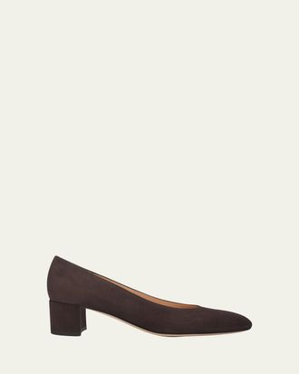 Gianvito Rossi 45mm Piper Suede Pointed-Toe Pumps