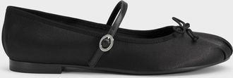 Charles & Keith Emiko Satin Bow Mary Jane Flats