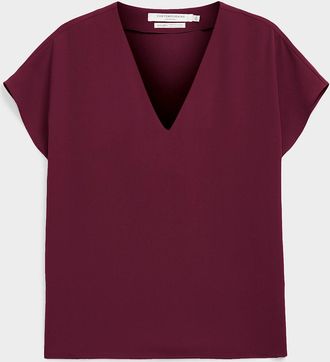Contemporaine Womens Cap-sleeve flowy blouse