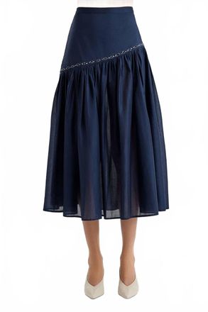 Merlette Elinga Midi Skirt In Navy