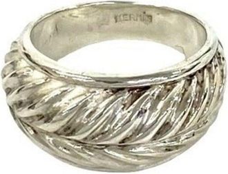 Herm&egrave;s Silver Silver 925 Band Ring (Pre-Owned)
