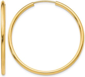 Diamond2Deal 10k Yellow Gold Round Endless Hoop Earrings 1.79g