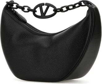 Valentino Garavani Womens Black Leather Hobo Vlogo Moon Handbag Nero Borse A Mano