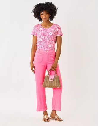 Lilly Pulitzer 27 Amiko High Rise Linen Pant