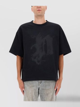 Purple graphic relaxed fit t-shirt with short sleeves