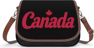 Generic Canada Flag Small Womens Crossbody Bags Shoulder Handbag with Adjustable Strap for Travel