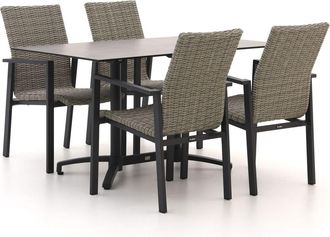 Manifesto Furniture Manifesto Villongo/Canzo 140cm dining tuinset 5-delig stapelbaar inklapbaar