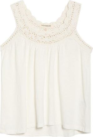 Lucky Brand Crochet Trim Swing Tank in Gardenia at Nordstrom, Size Xx-Large